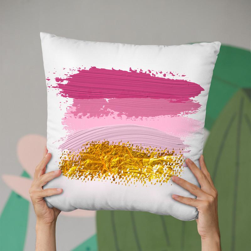 Brush Stroke Purple Throw Pillow By Little Pitti