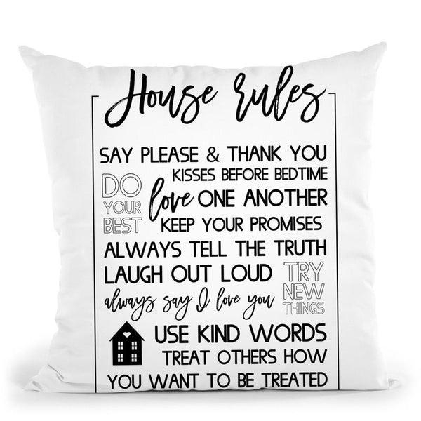 House Rules Throw Pillow By Little Pitti
