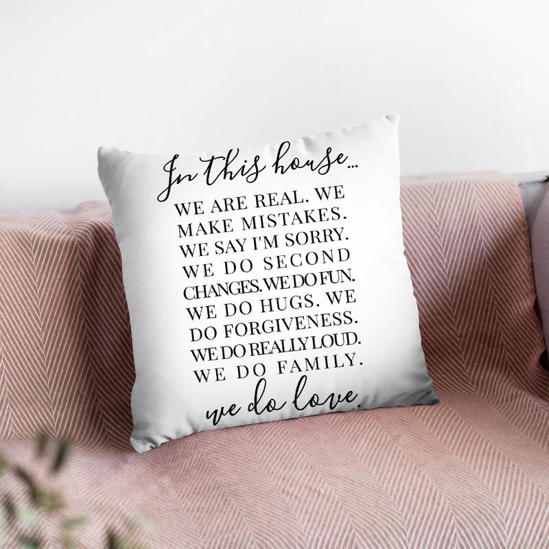 In This House Throw Pillow By Little Pitti