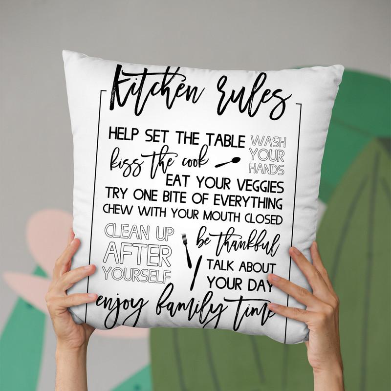 Kitchen Rules Throw Pillow By Little Pitti
