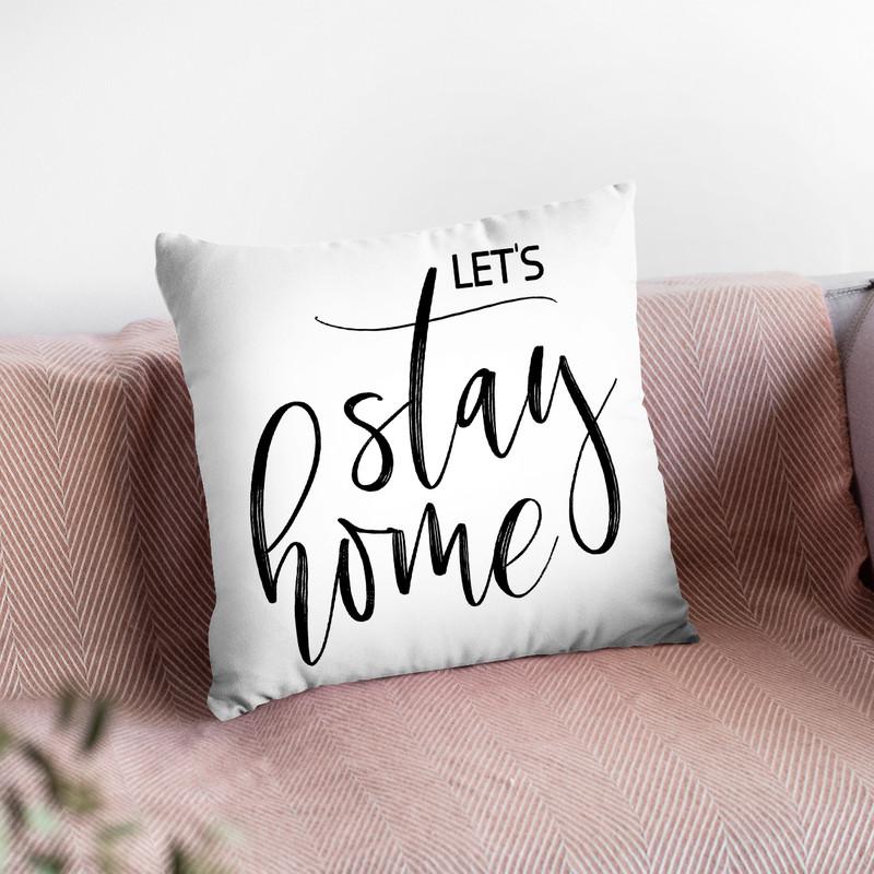 Let'S Stay Home Throw Pillow By Little Pitti