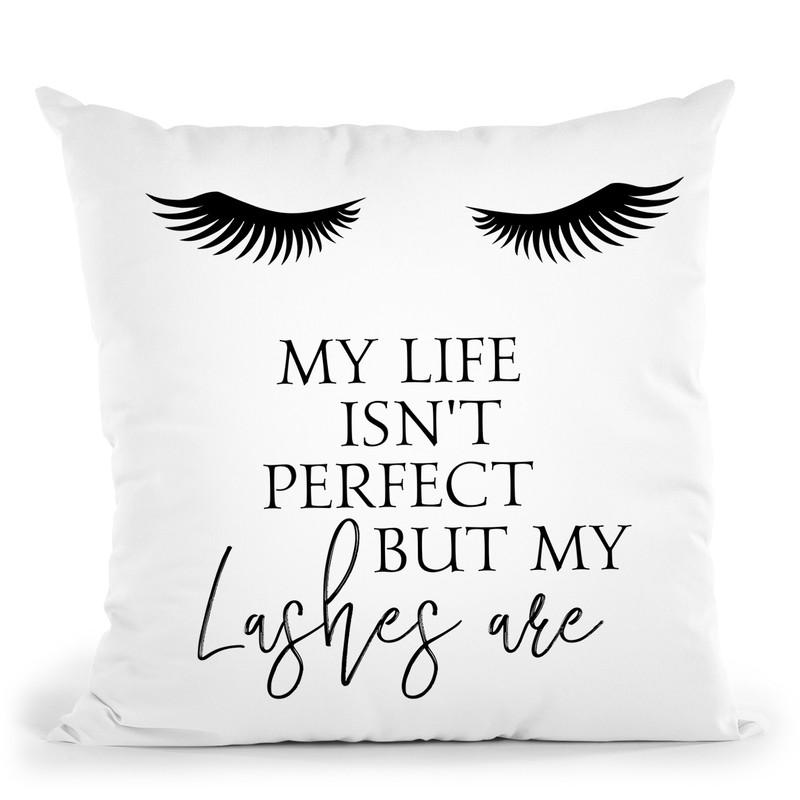 Life Isn'T Perfect Lashes Throw Pillow By Little Pitti