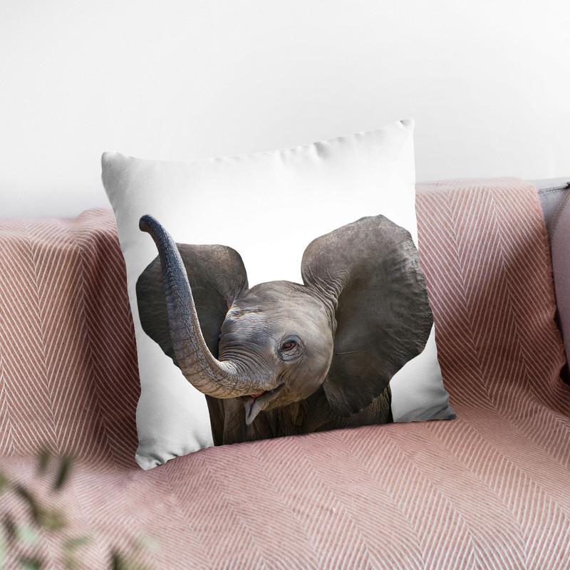 Baby Elephant Throw Pillow By Little Pitti