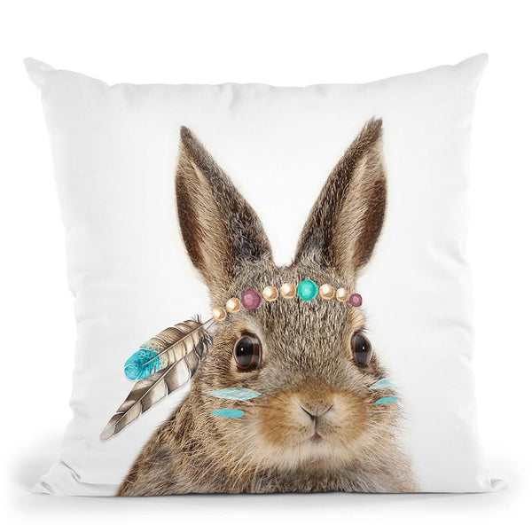 Boho Rabbit Throw Pillow By Little Pitti