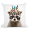 Boho Raccoon Throw Pillow By Little Pitti