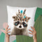 Boho Raccoon Throw Pillow By Little Pitti