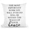 The Most Important Work Throw Pillow By Little Pitti