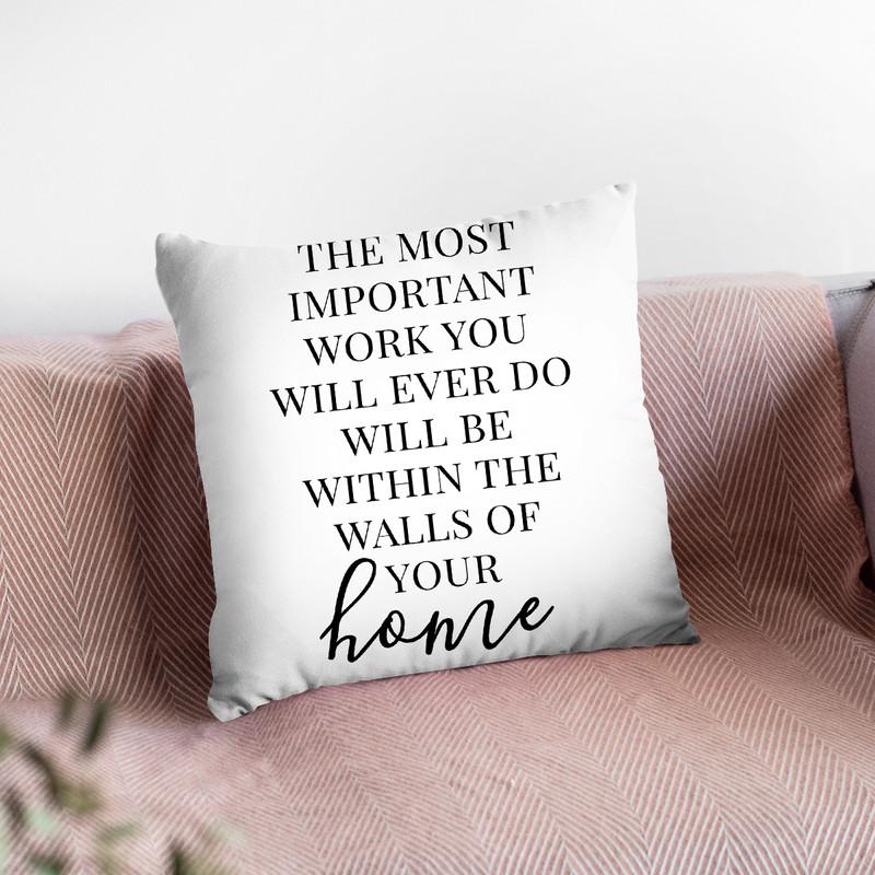 The Most Important Work Throw Pillow By Little Pitti