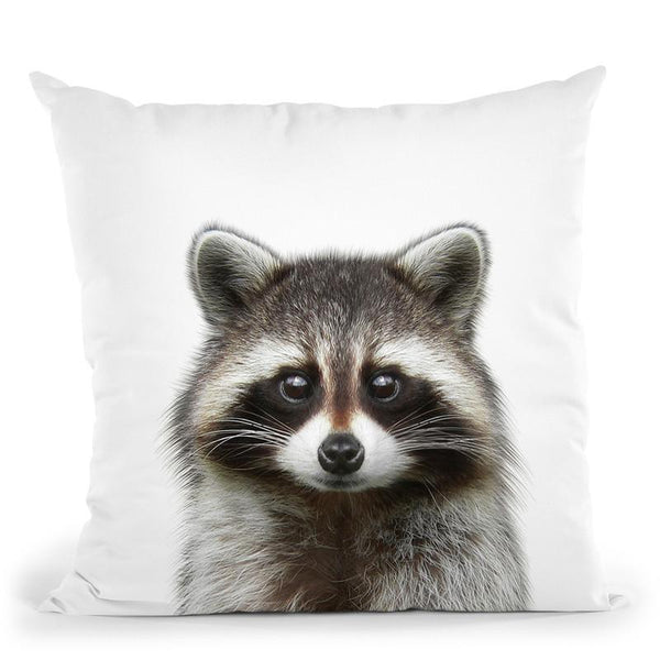 Raccoon Throw Pillow By Little Pitti
