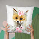 Floower Baby Fox Throw Pillow By Little Pitti