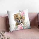 Flower Baby Cheetah Throw Pillow By Little Pitti