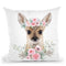 Flower Baby Deer Throw Pillow By Little Pitti
