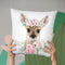 Flower Baby Deer Throw Pillow By Little Pitti