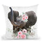 Flower Baby Elephant Throw Pillow By Little Pitti