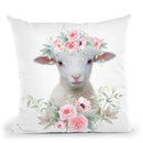 Flower Baby Lamb Throw Pillow By Little Pitti