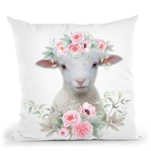 Flower Baby Lamb Throw Pillow By Little Pitti