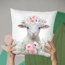 Flower Baby Lamb Throw Pillow By Little Pitti