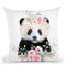 Flower Baby Panda Throw Pillow By Little Pitti