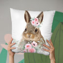 Flower Baby Rabbit Throw Pillow By Little Pitti