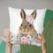 Flower Baby Rabbit Throw Pillow By Little Pitti