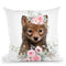 Flower Baby Wolf Throw Pillow By Little Pitti
