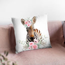 Flower Baby Zebra Throw Pillow By Little Pitti