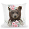 Flower Bear Cub Throw Pillow By Little Pitti