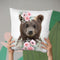 Flower Bear Cub Throw Pillow By Little Pitti