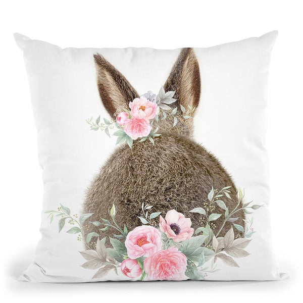 Flower Bunny Butt Throw Pillow By Little Pitti