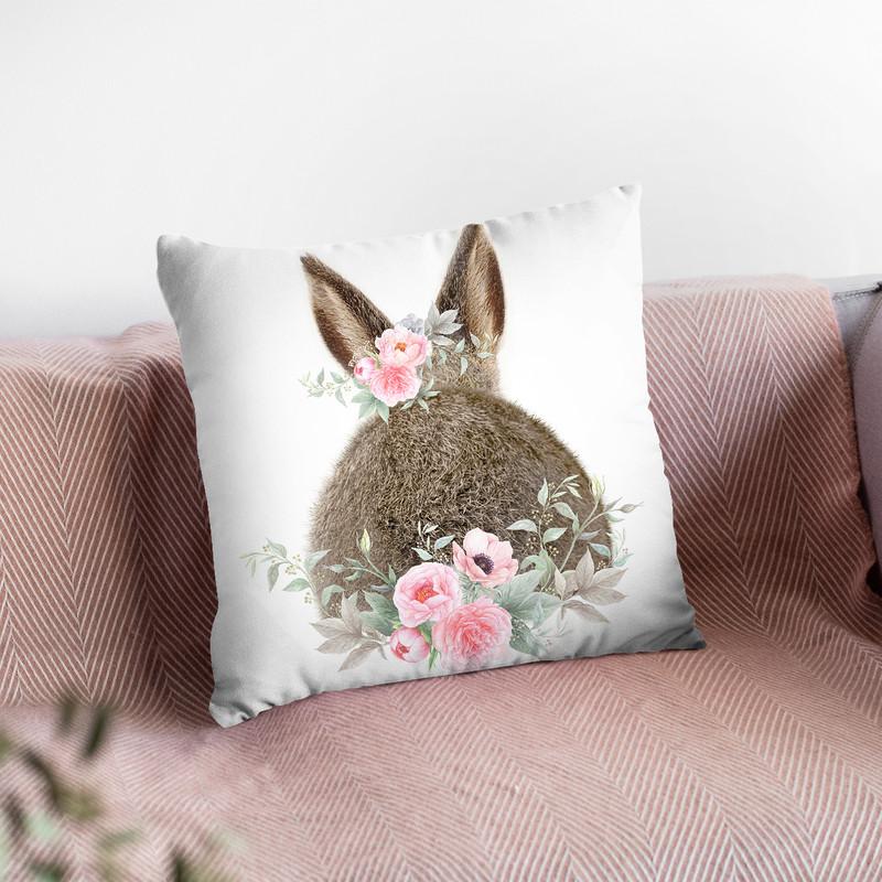 Flower Bunny Butt Throw Pillow By Little Pitti