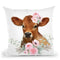 Flower Calf Throw Pillow By Little Pitti