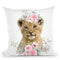 Flower Lion Cub Throw Pillow By Little Pitti