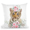 Flower Tiger Cub Throw Pillow By Little Pitti