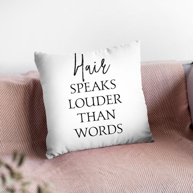 Hair Speaks Throw Pillow By Little Pitti