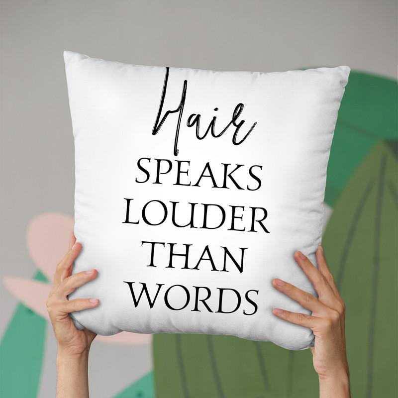 Hair Speaks Throw Pillow By Little Pitti