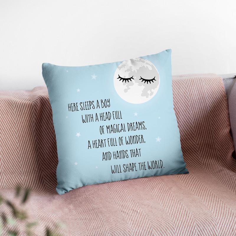 Here Sleeps A Boy Throw Pillow By Little Pitti