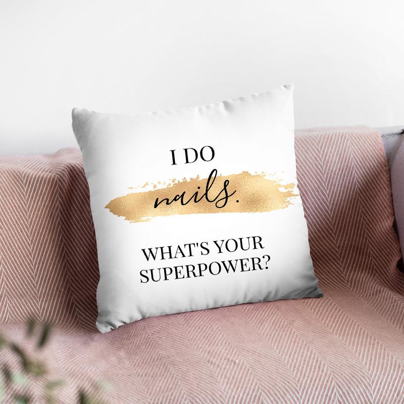 I Do Nails Throw Pillow By Little Pitti