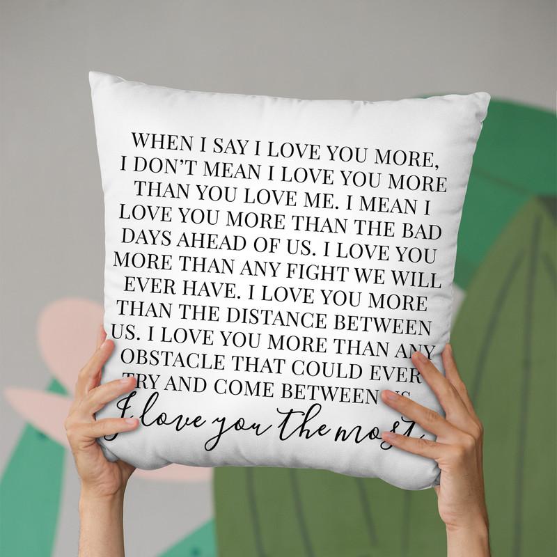 I Love You The Most Throw Pillow By Little Pitti