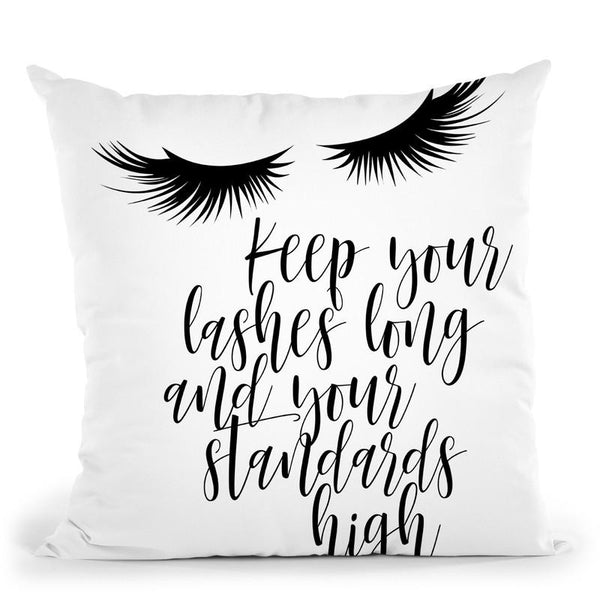 Keep Your Lashes Long Throw Pillow By Little Pitti