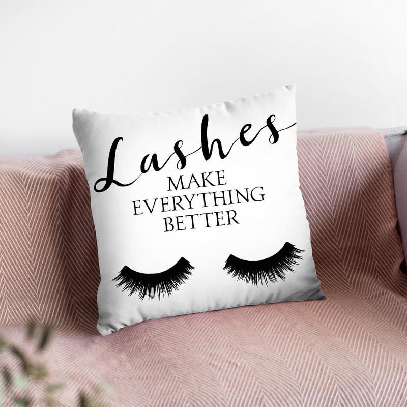 Lashes I Throw Pillow By Little Pitti