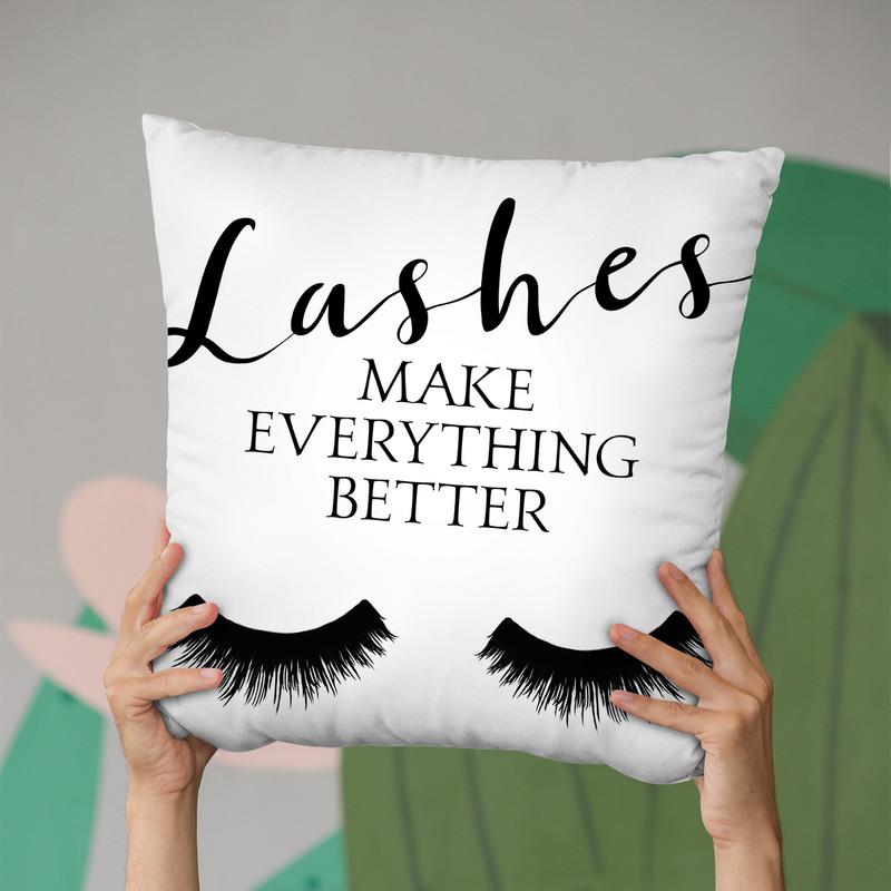 Lashes I Throw Pillow By Little Pitti