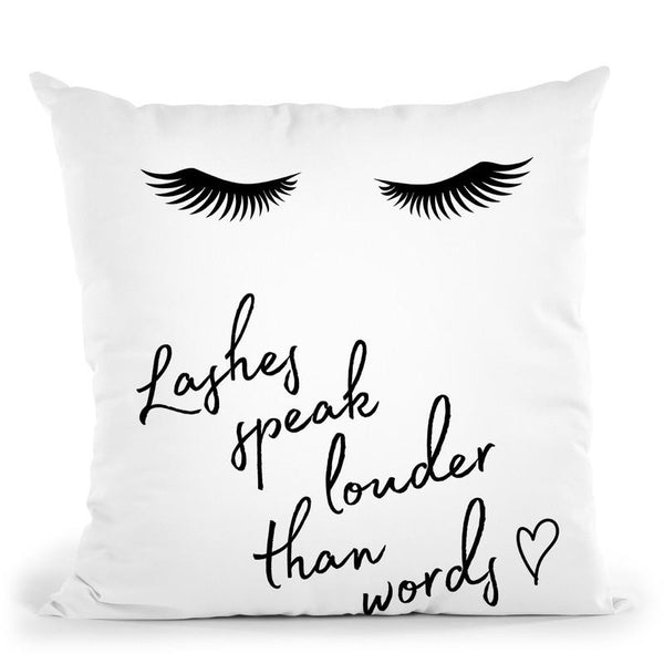 Lashes Speak Throw Pillow By Little Pitti