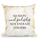 So Many Nail Polishes Throw Pillow By Little Pitti