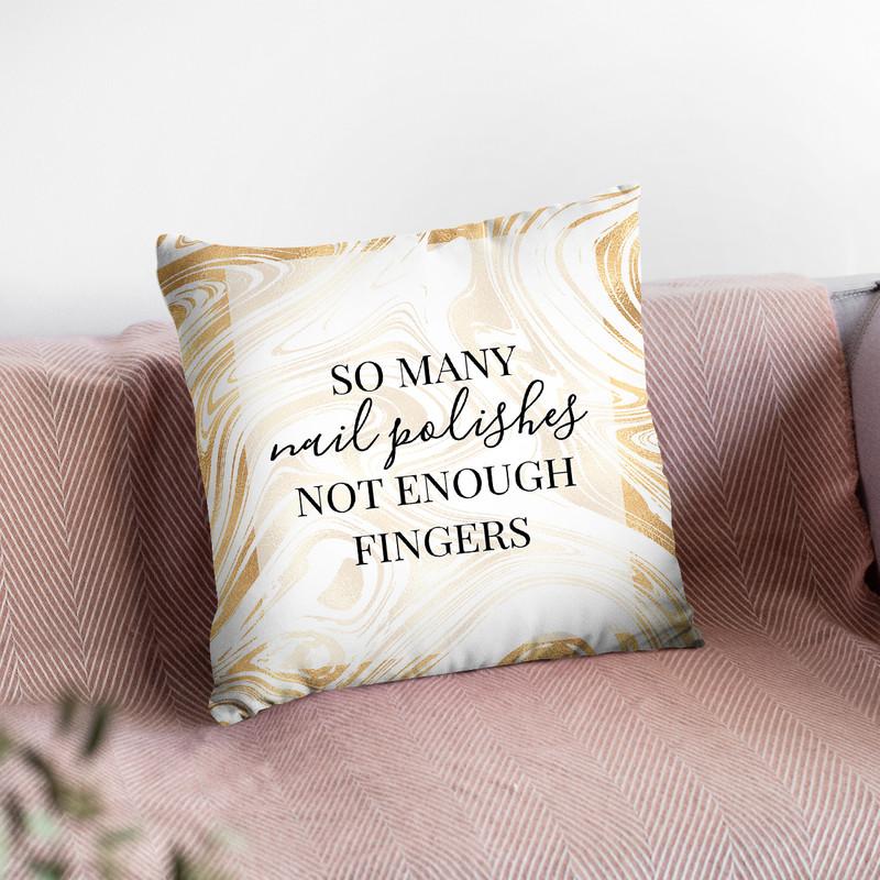 So Many Nail Polishes Throw Pillow By Little Pitti