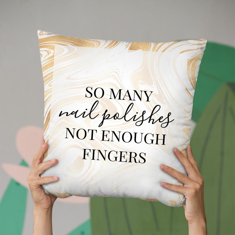 So Many Nail Polishes Throw Pillow By Little Pitti