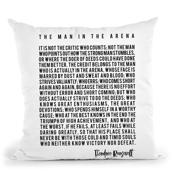 The Man In The Arena Throw Pillow By Little Pitti