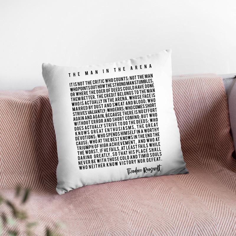 The Man In The Arena Throw Pillow By Little Pitti