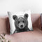 Baby Bear Bw Throw Pillow By Little Pitti