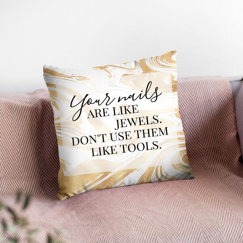 Your Nails Throw Pillow By Little Pitti