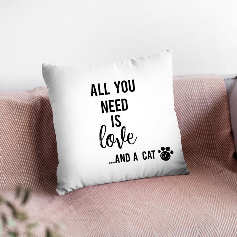 All You Need Is Love And A Cat Throw Pillow By Little Pitti